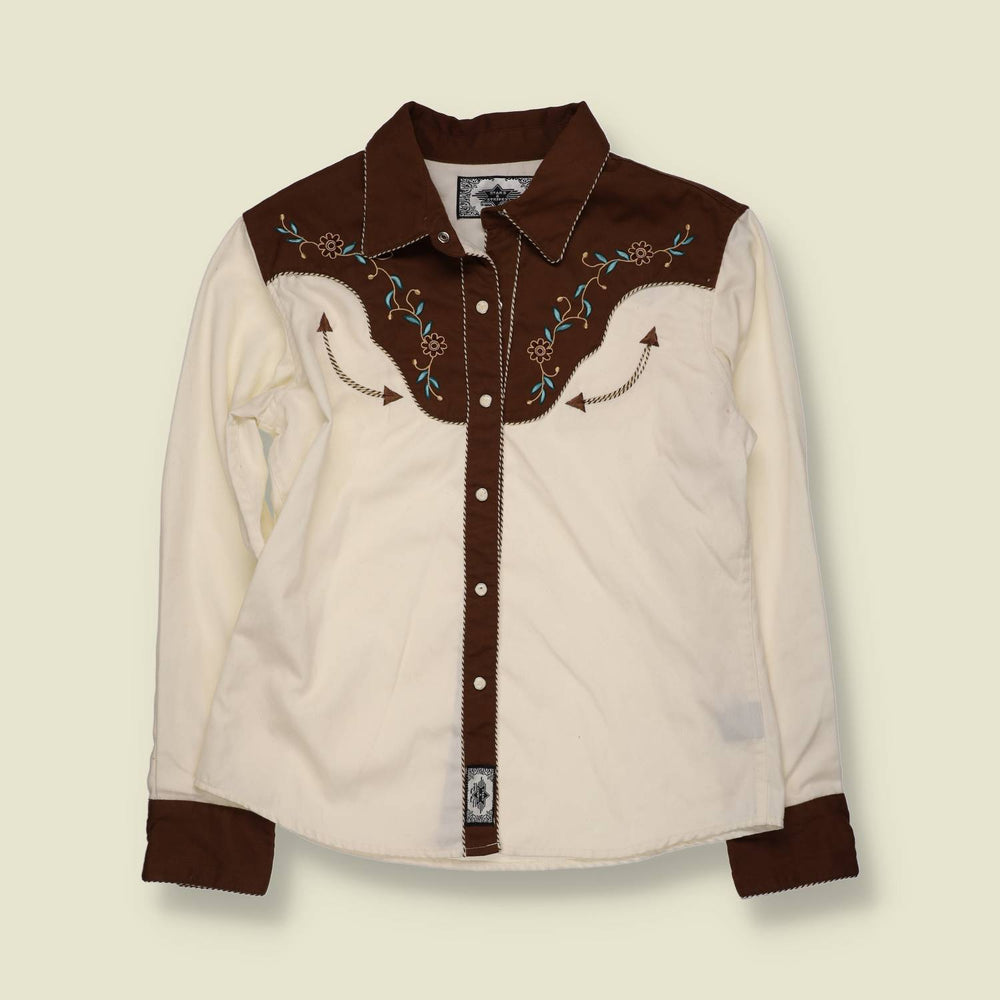 1990s | Stars & Stripes | Embroidered Western Shirt - 12