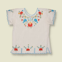 1980s | Embroidered Floral Blouse - 14
