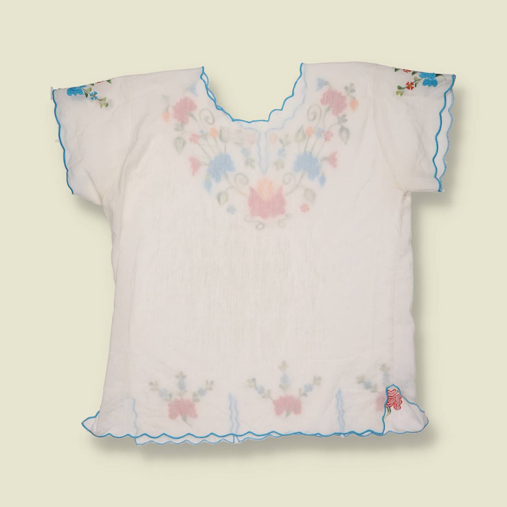 1980s | Embroidered Floral Blouse - 14