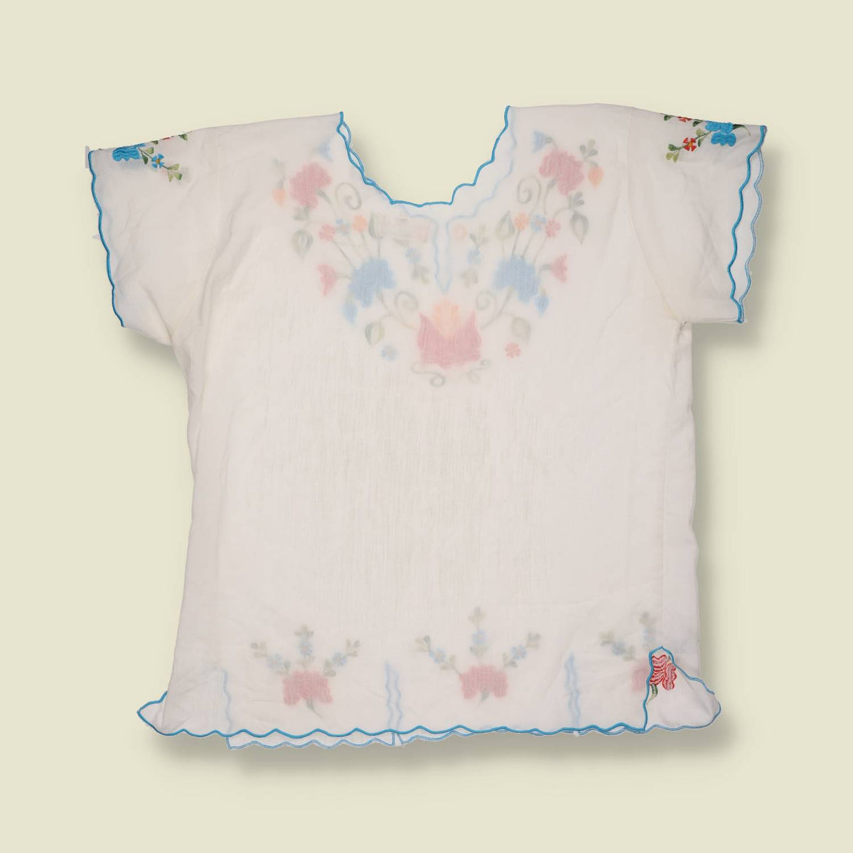 1980s | Embroidered Floral Blouse - 14