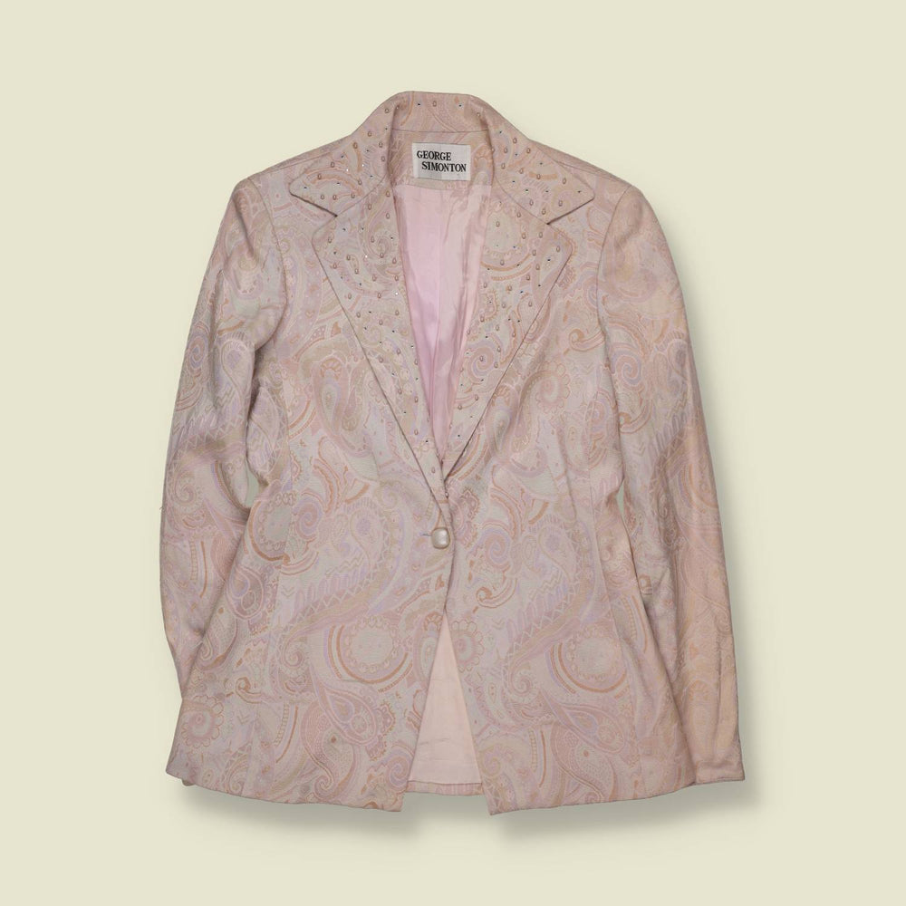 1980s | George Simonton | Embellished Paisley Blazer - 8