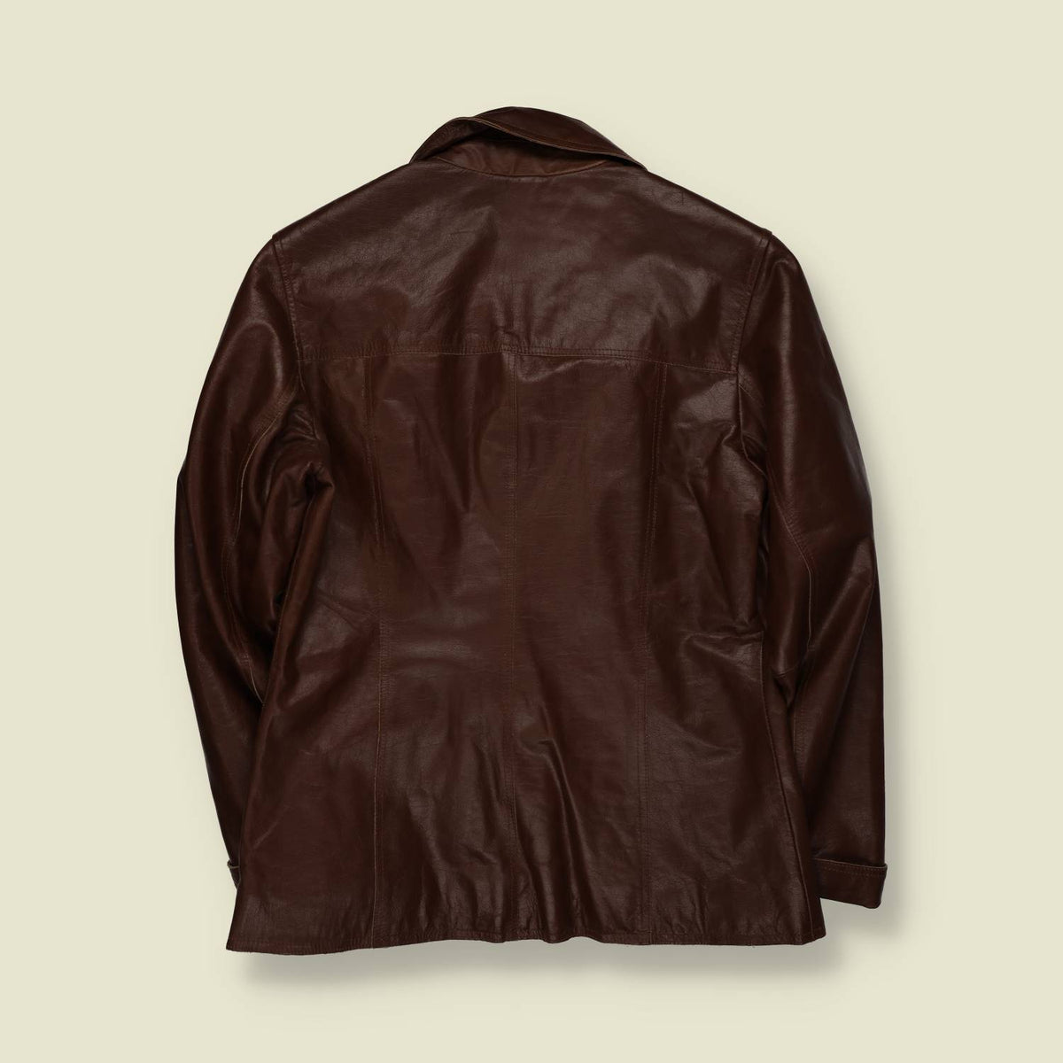 1970s | Dark Brown Leather Button Front Car Coat - 12