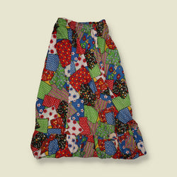 1970s | Patchwork Floral Prairie Skirt - w28