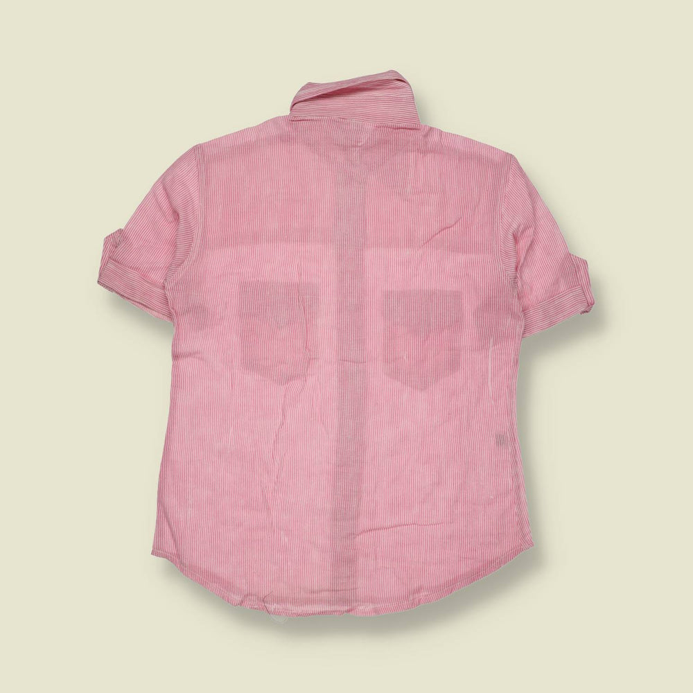 1970s | Deadstock Striped Cotton Utility Blouse - 10