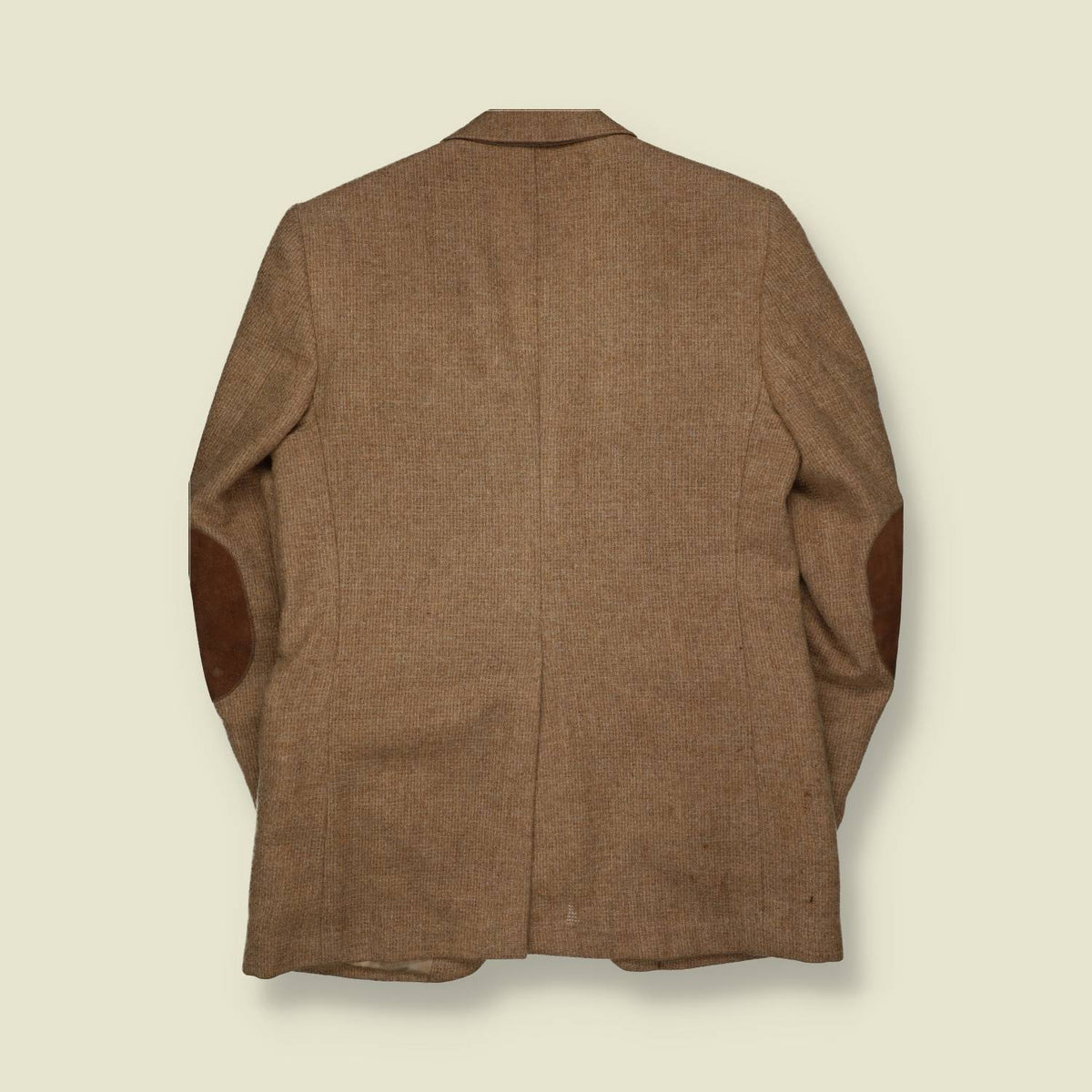 1970s | Farah | Brown Tweed Blazer With Suede Elbow Patches - S
