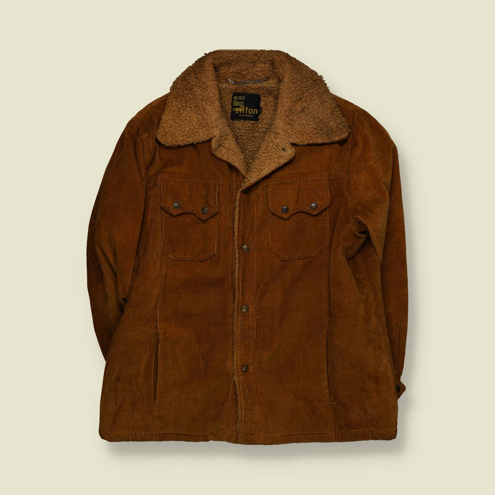 1970s | Silton | Brown Corduroy Sherpa Lined Jacket - XL