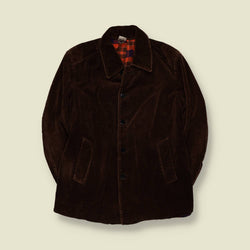 1970s | Dark Brown Corduroy Car Coat - S