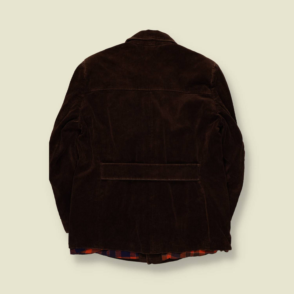 1970s | Dark Brown Corduroy Car Coat - S