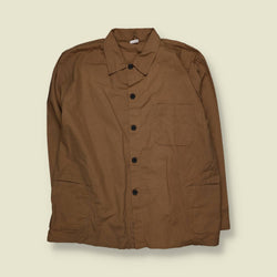 1980s | Brown Cotton Chore Coat - 3XL