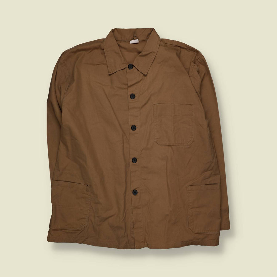 1980s | Brown Cotton Chore Coat - 3XL
