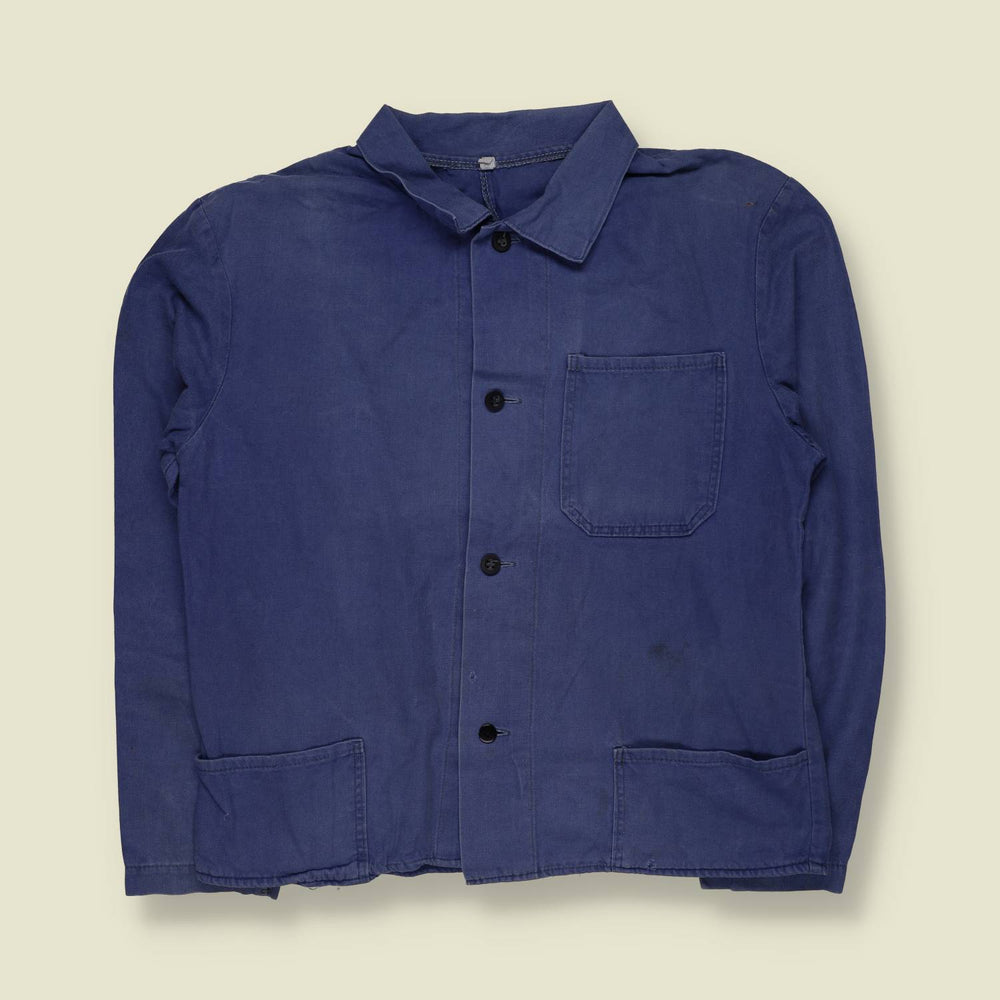 1980s | Blue Cotton Chore Coat - M