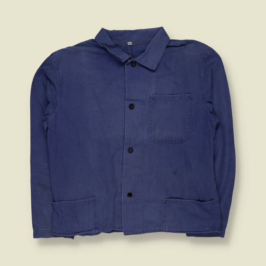 1980s | Blue Cotton Chore Coat - M