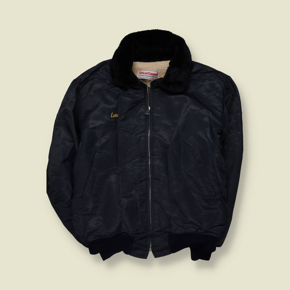 1970s | WearGuard | Black Pile Collar Security Jacket - XXL