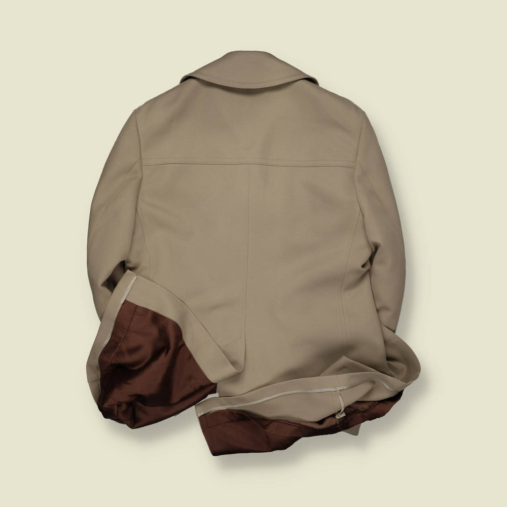 1970s | Stratojac | Beige Double-Breasted Car Coat - S
