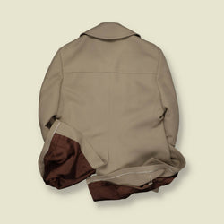 1970s | Stratojac | Beige Double-Breasted Car Coat - S