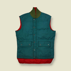 1980s | Colour Block Padded Gilet - L