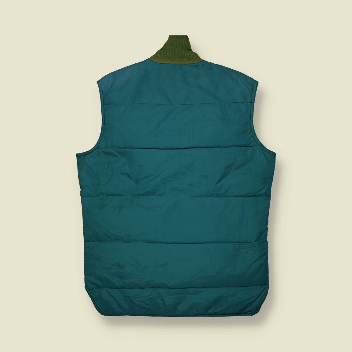 1980s | Colour Block Padded Gilet - L