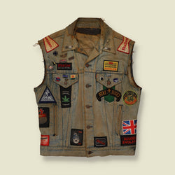 1970s | Levi’s | Heavy Metal Patch Battle Vest - M