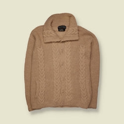 1970s | Alessandina | Alpaca Wool Cable Knit Cardigan - M