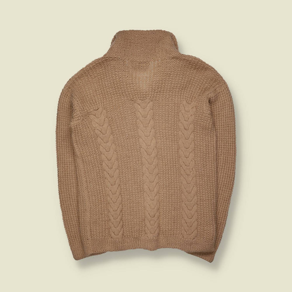1970s | Alessandina | Alpaca Wool Cable Knit Cardigan - M