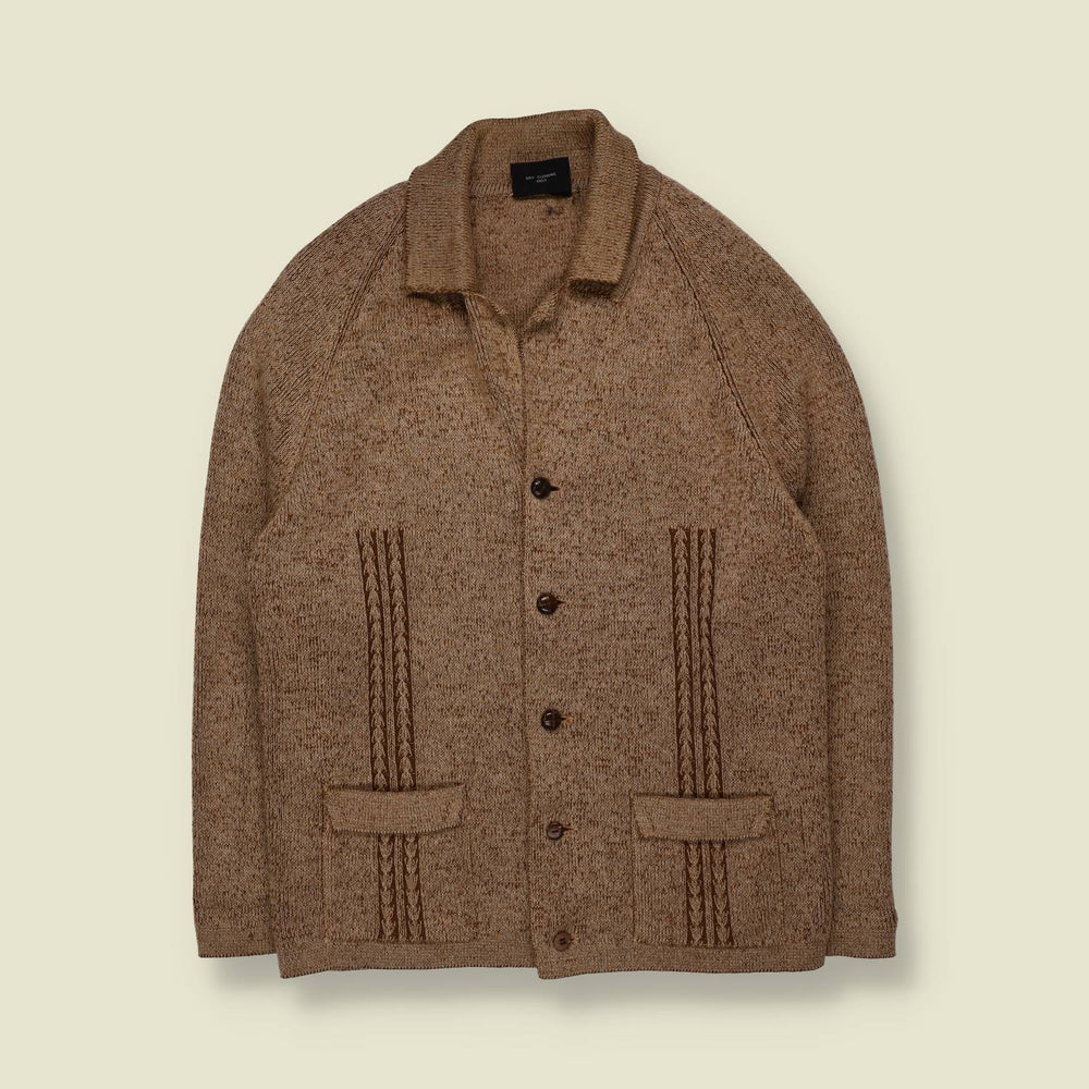 1970s | All Wool Collared Knit Cardigan - XS