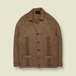1970s | All Wool Collared Knit Cardigan - XS