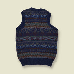 1960s | Blue Fair Isle Sweater Vest | Pitlochry of Shetland - S