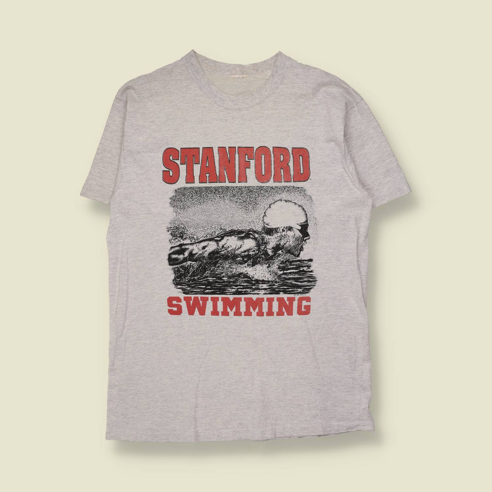1980s | Stanford Swimming | T-Shirt | Grey - M
