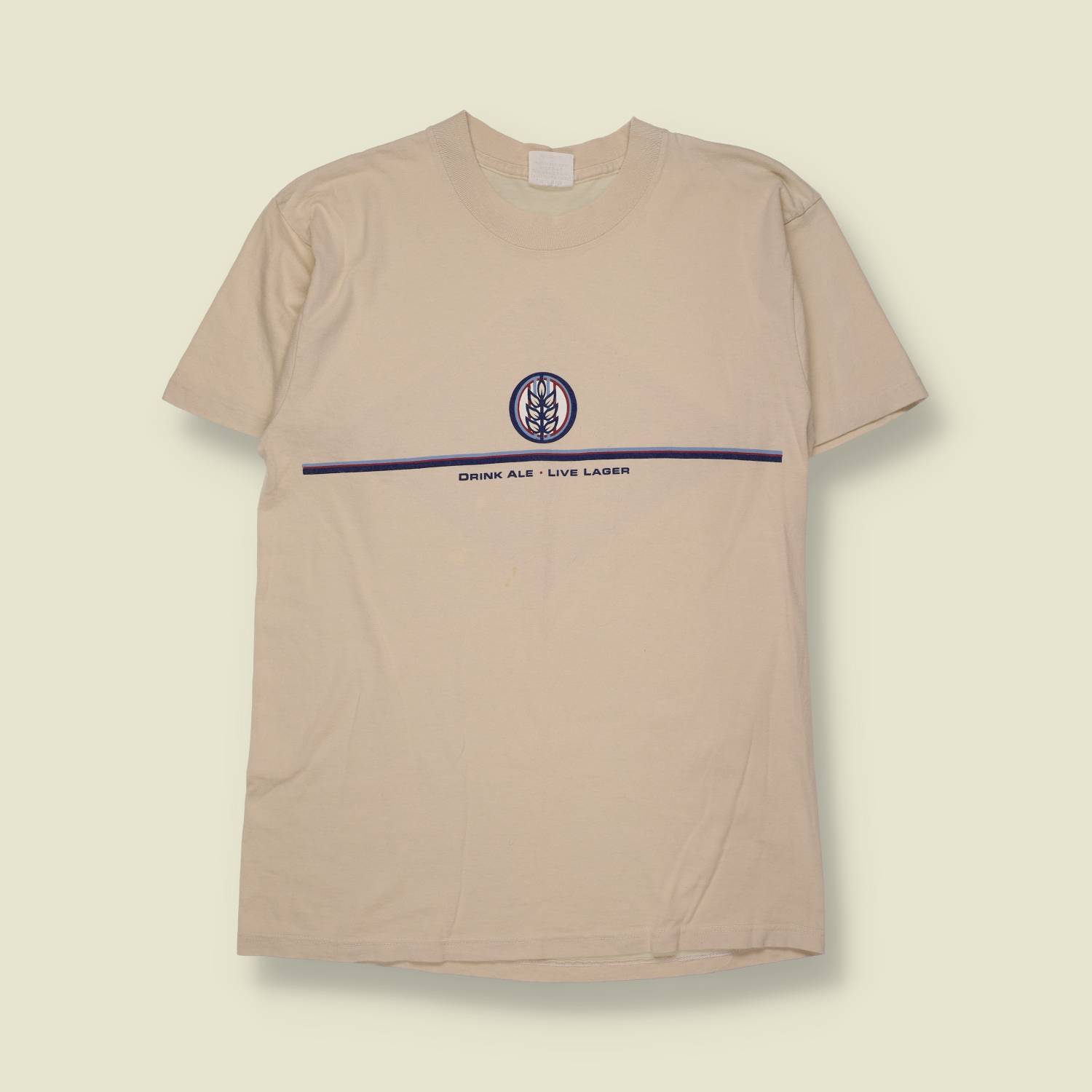 1990s | Redrock Brewing Company | "Drink Ale, Live Lager" T-Shirt | Cream - XXS