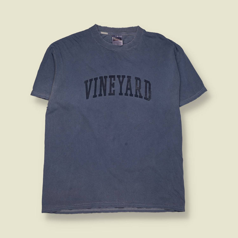 1990s | Tultex | "Vineyard" T-Shirt | Navy - L