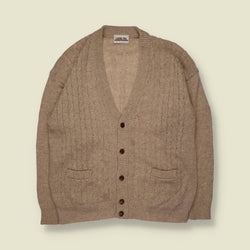 1980s | Central Park | Cable Knit Cardigan | Beige - M