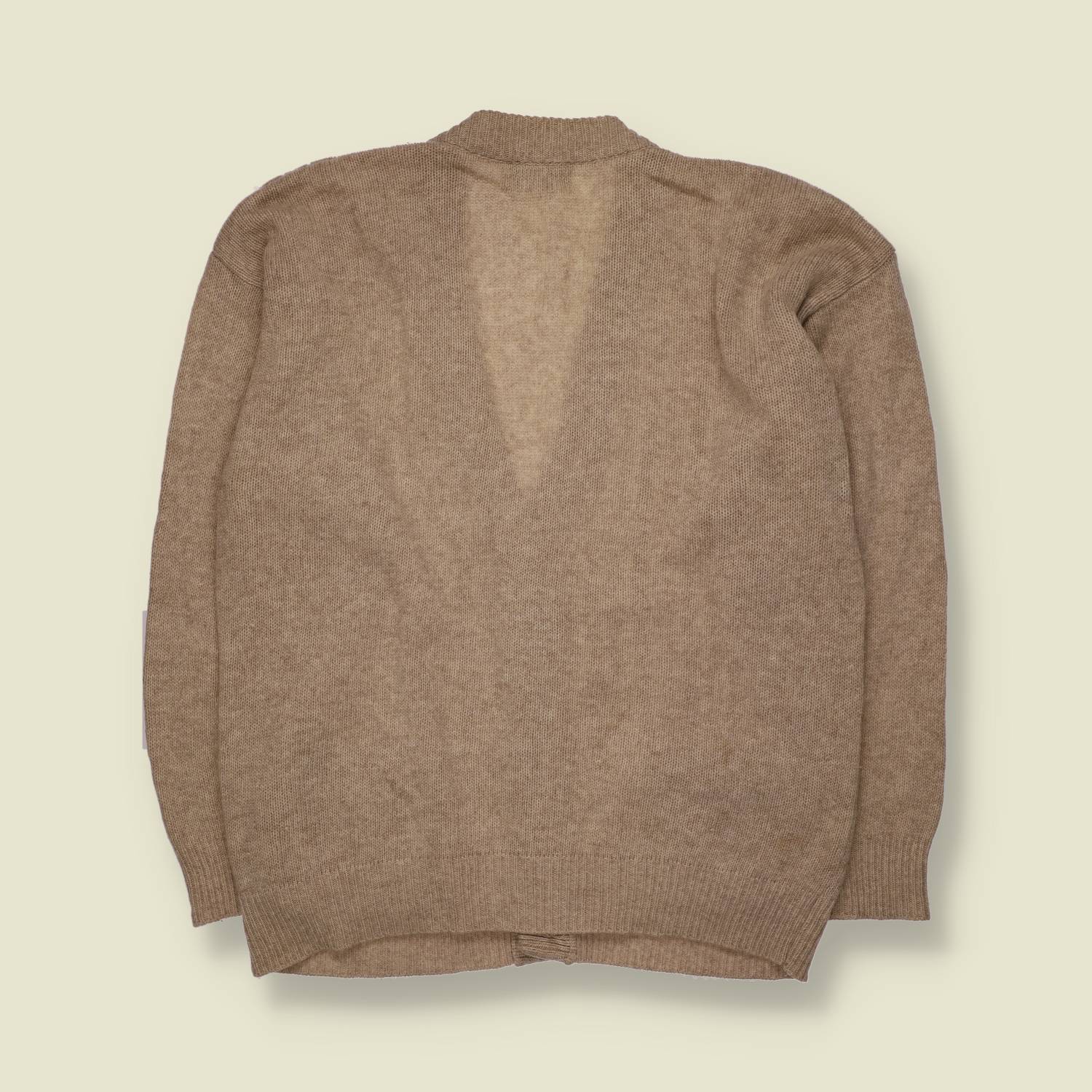 1980s | Central Park | Cable Knit Cardigan | Beige - M