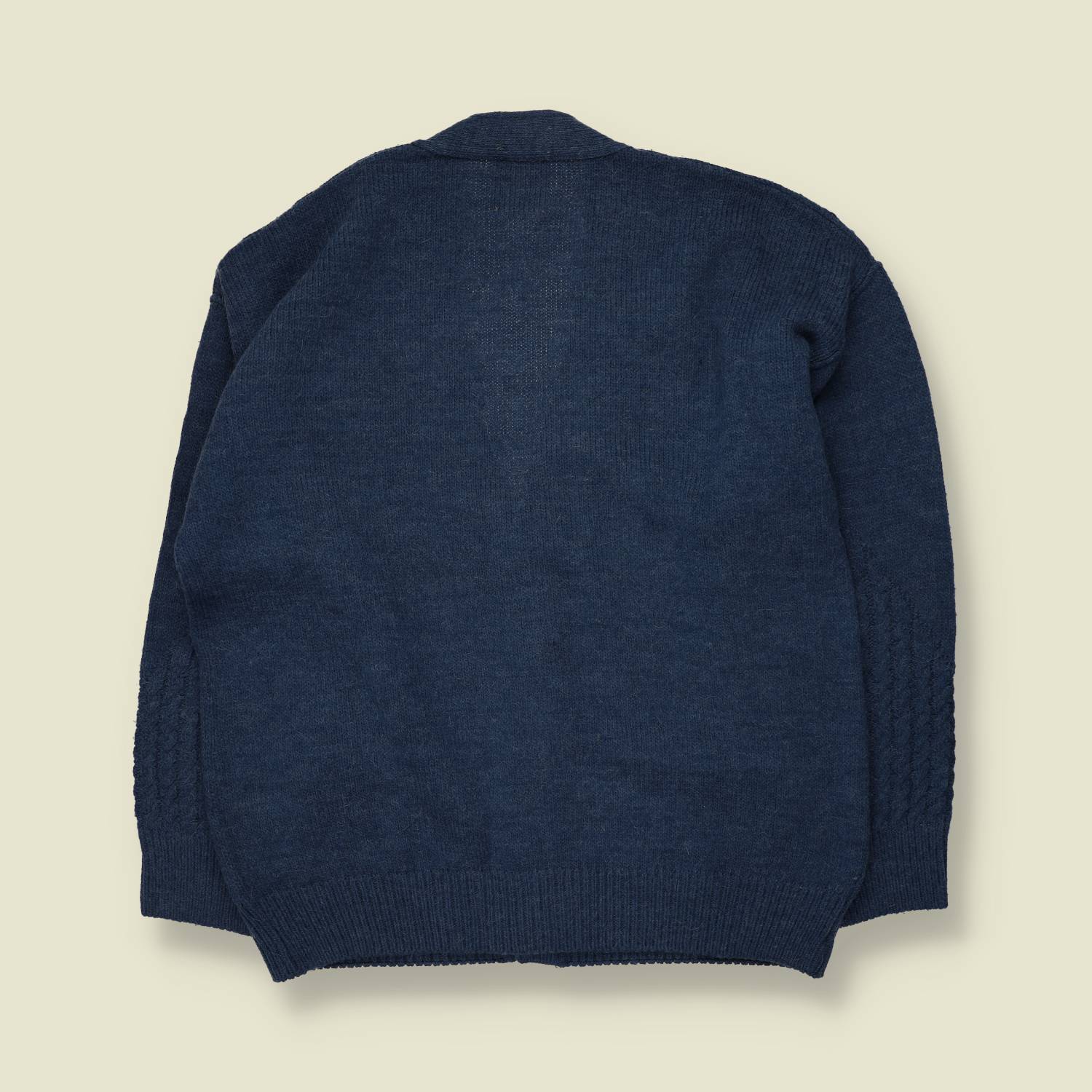 1980s | J Roma Jordan | Cable Knit Cardigan | Navy - L