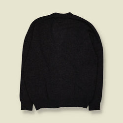1980s | Knit Cardigan | Charcoal - L