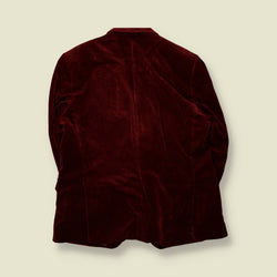 1990s | Mayer | Velvet Blazer | Burgundy - XL
