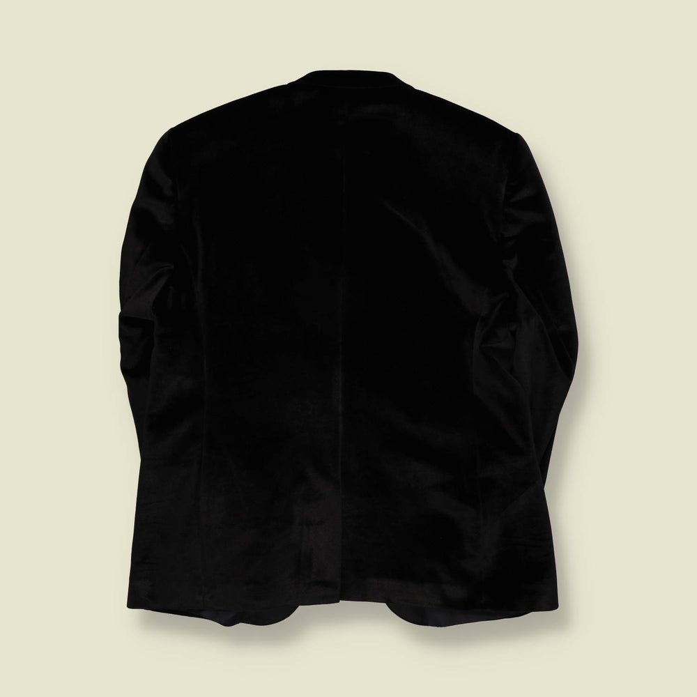 1990s | Velvet Tuxedo Blazer | Black - M