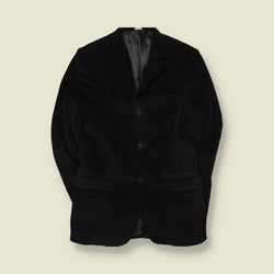 1990s | Corduroy Blazer | Black - Made in Italy - XS