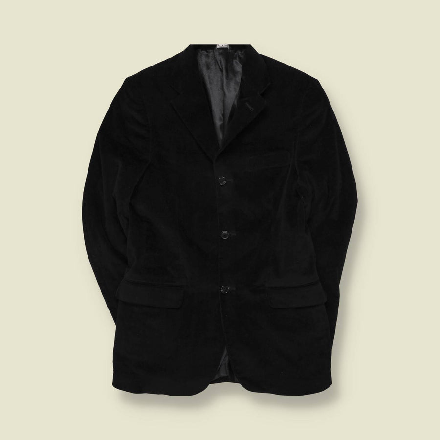 1990s | Corduroy Blazer | Black - Made in Italy - XS