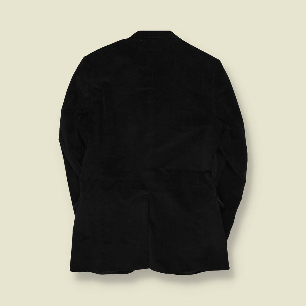 1990s | Corduroy Blazer | Black - Made in Italy - XS