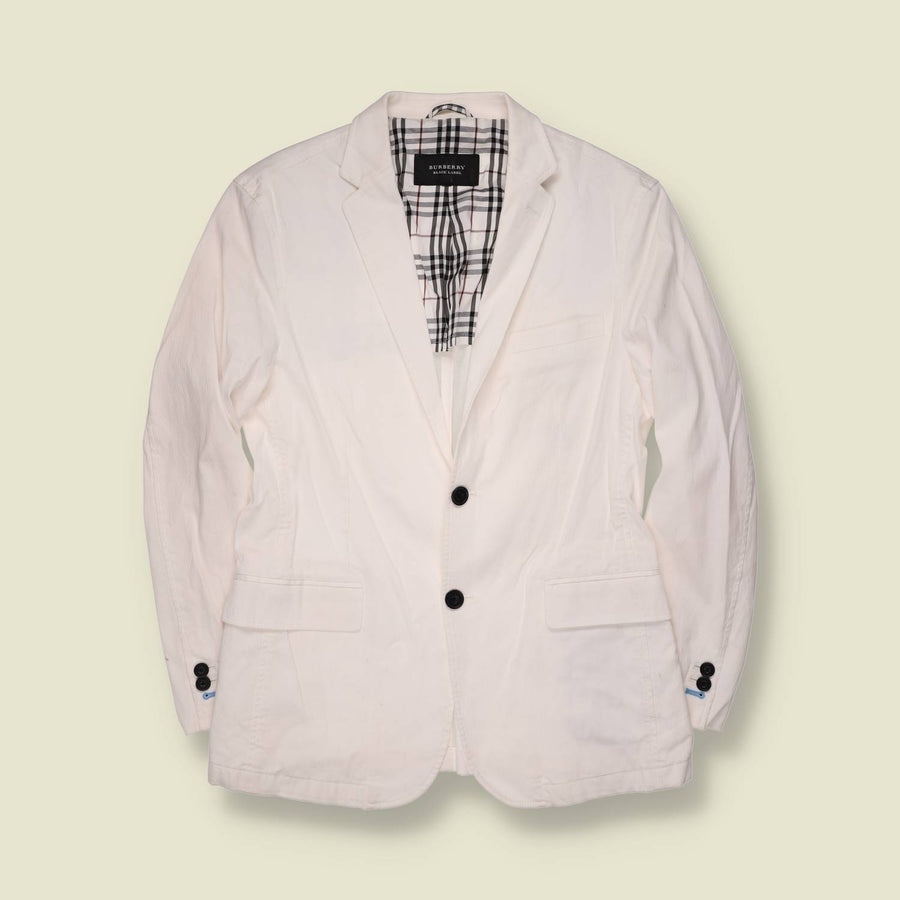 2000s | Burberry Black Label | Corduroy Blazer | White - XXS