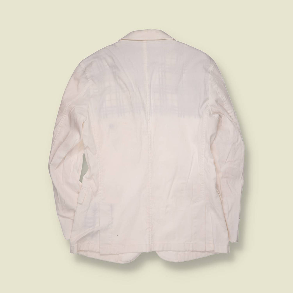 2000s | Burberry Black Label | Corduroy Blazer | White - XXS