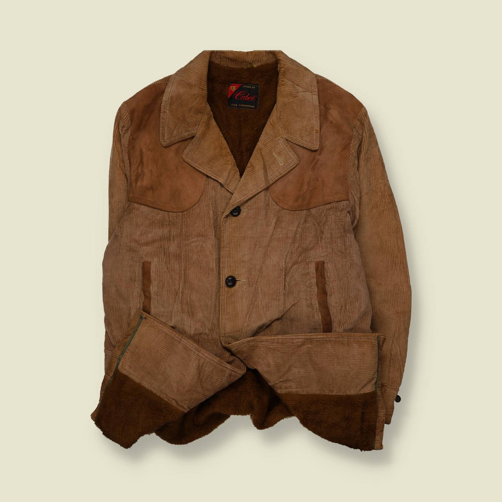 1960s | Cabot | Corduroy Sherpa-Lined Jacket | Tan - 3XL