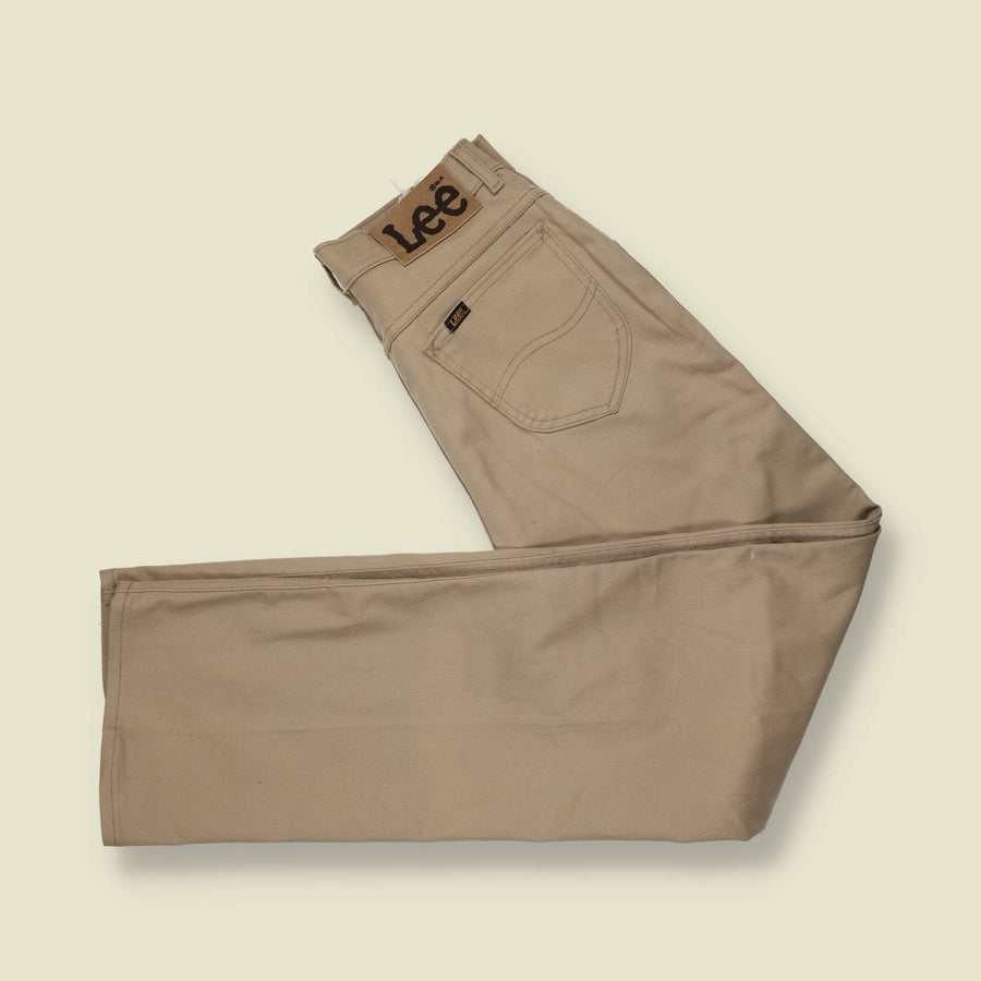 1970s-80s | Lee | Riders Cotton Trousers | Khaki - w28