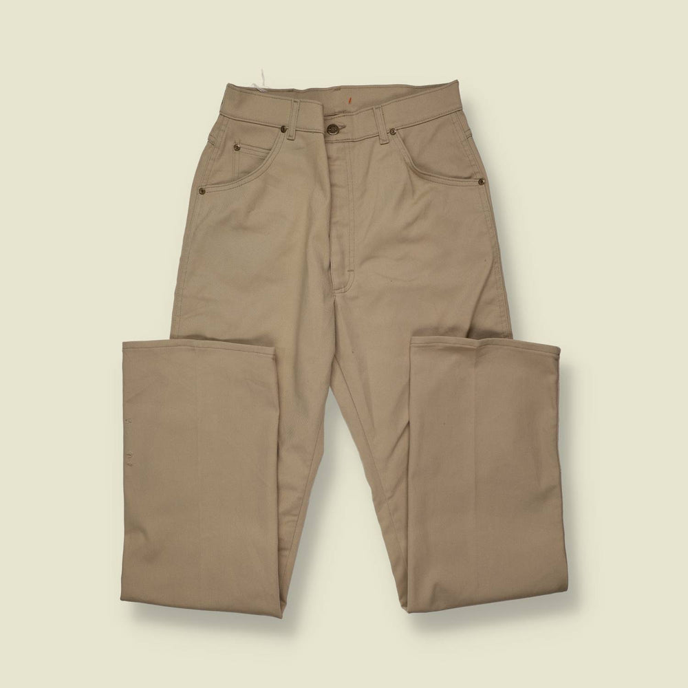 1970s-80s | Lee | Riders Cotton Trousers | Khaki - w28