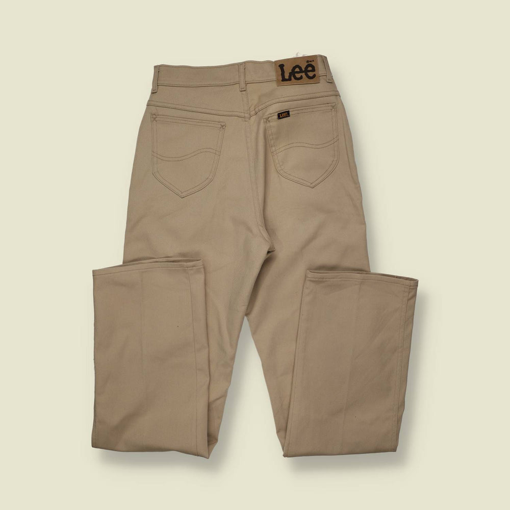 1970s-80s | Lee | Riders Cotton Trousers | Khaki - w28