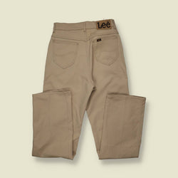 1970s-80s | Lee | Riders Cotton Trousers | Khaki - w28