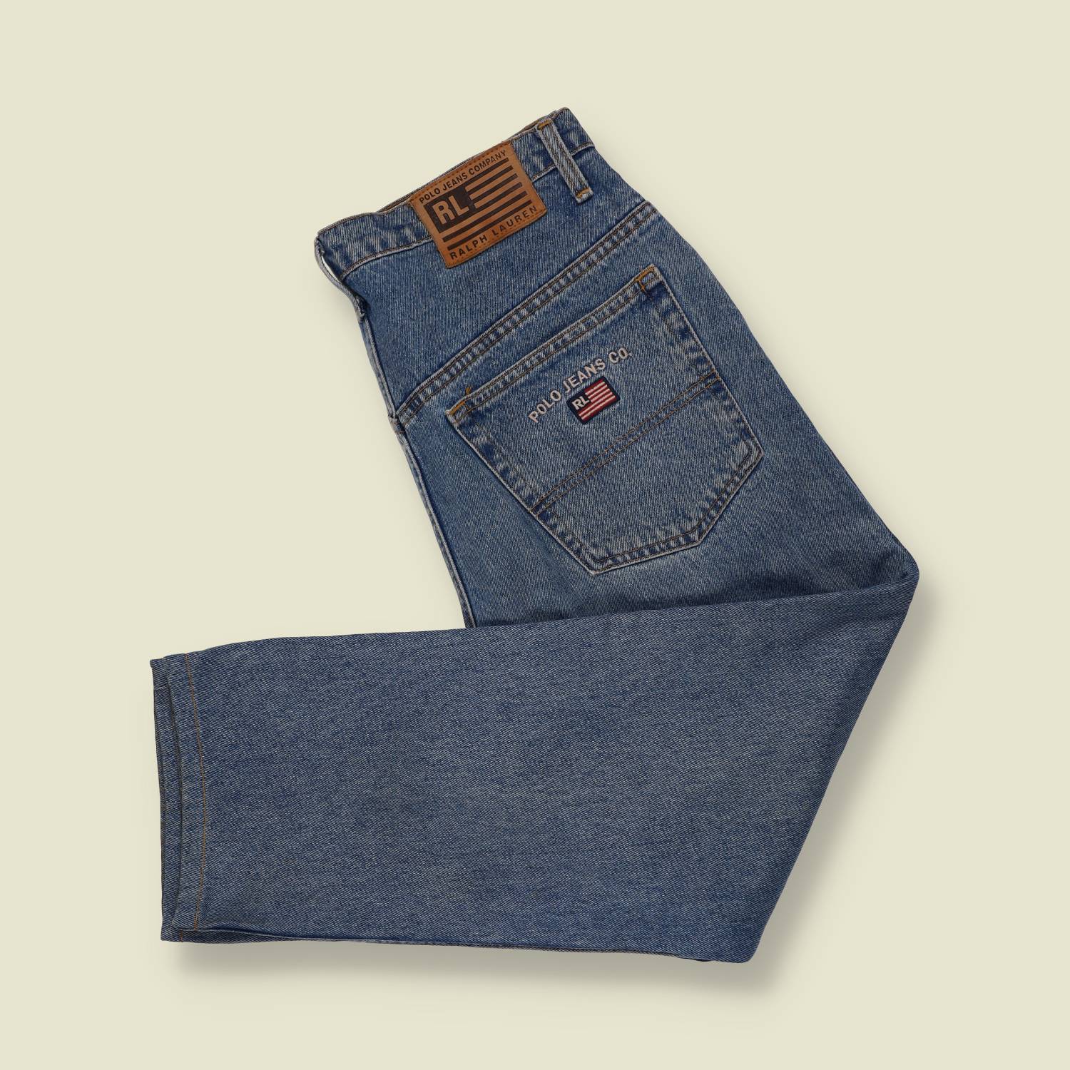 1990s | Polo Jeans Co. Ralph Lauren | Denim Jeans | Blue Wash - w34