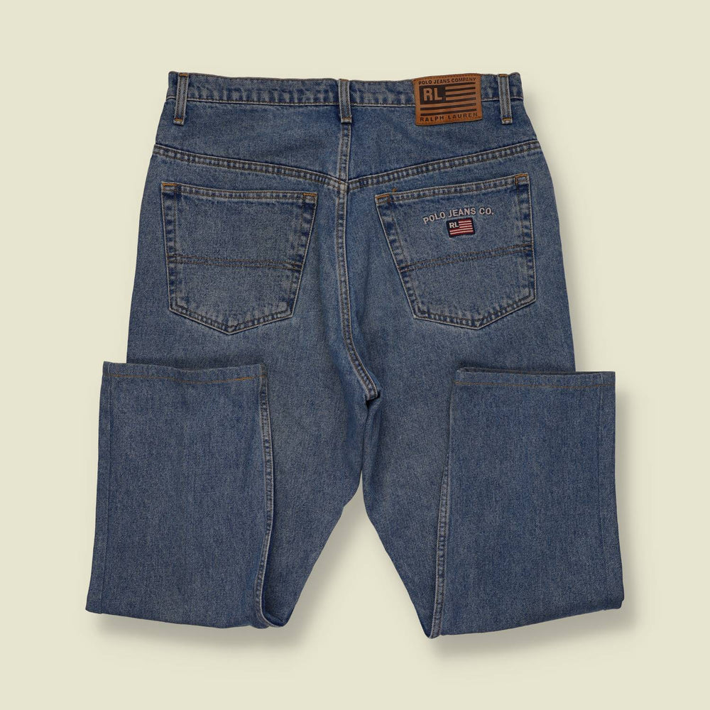 1990s | Polo Jeans Co. Ralph Lauren | Denim Jeans | Blue Wash - w34