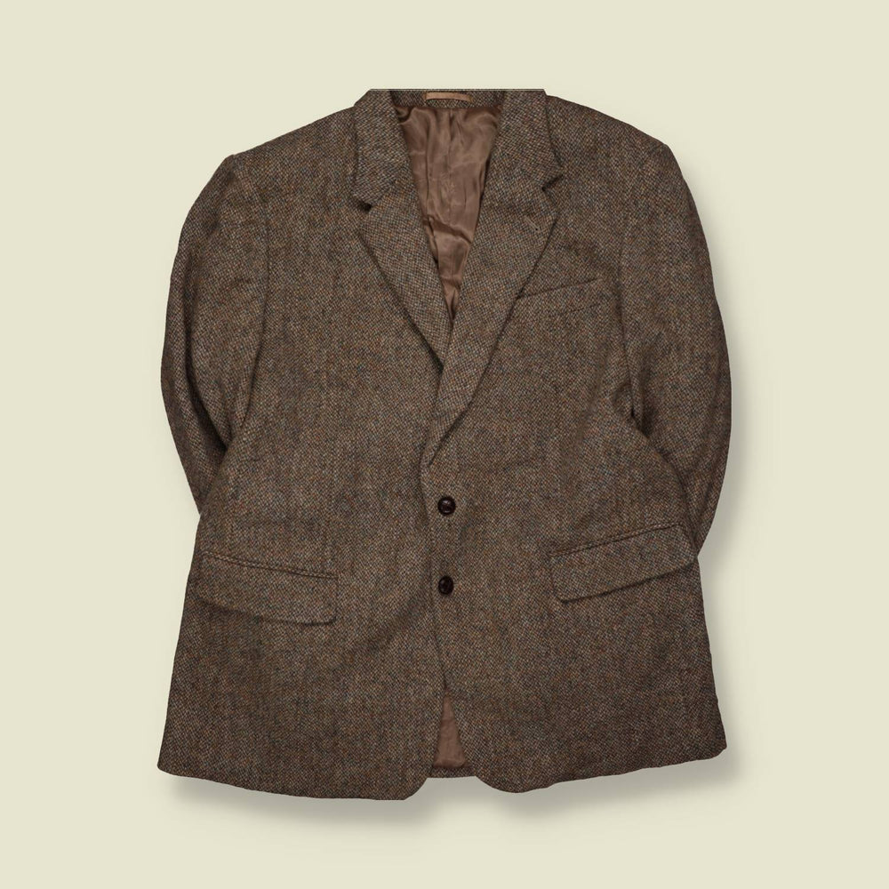 1980s | Harris Tweed | Blazer | Brown - XXL