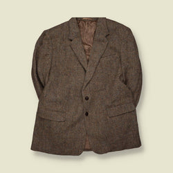 1980s | Harris Tweed | Blazer | Brown - XXL
